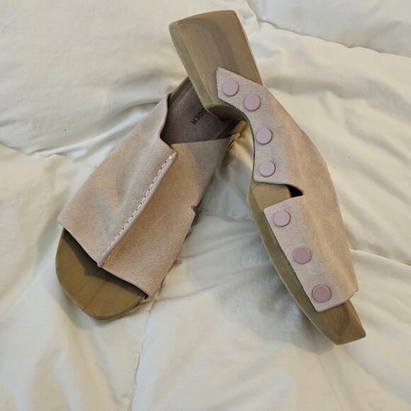 Kelsi Dagger Brooklyn Shoes - Kelsi Dagger Brooklyn Blush Pink Suede Platform Clog Slide Sandals NWOT 9.5